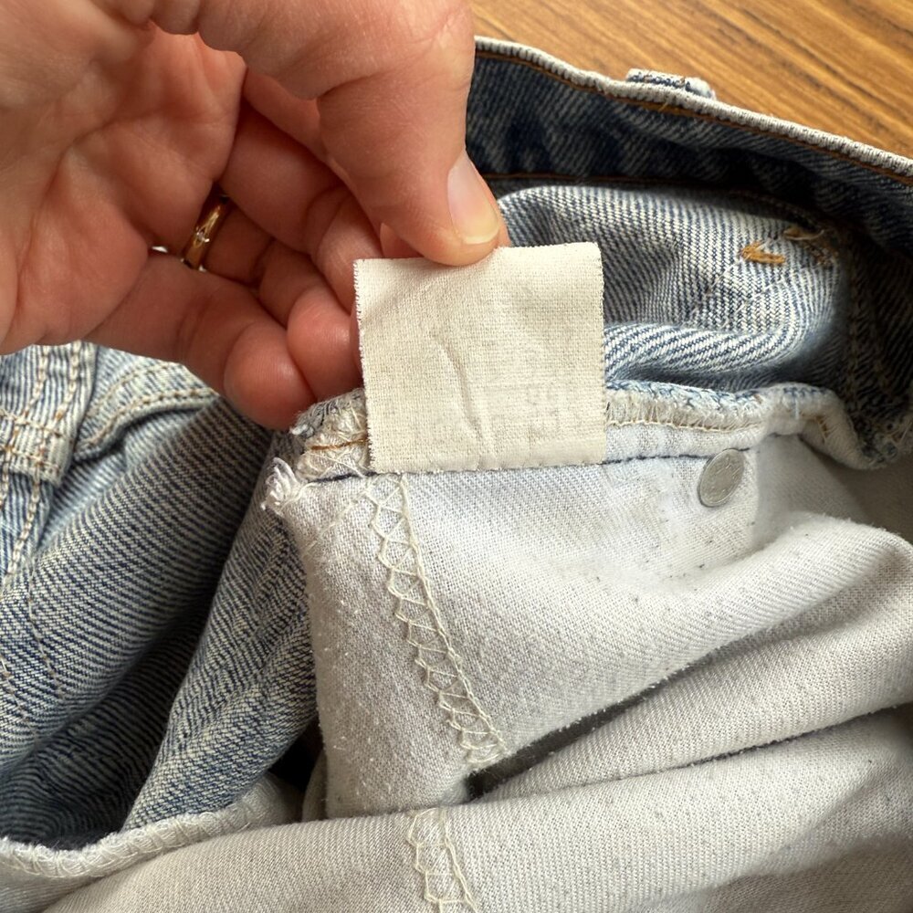 Vintage 80s Levi’s 517 Orange Tab Jeans | 32x33 Cropped | Distressed - Picture 6 of 11
